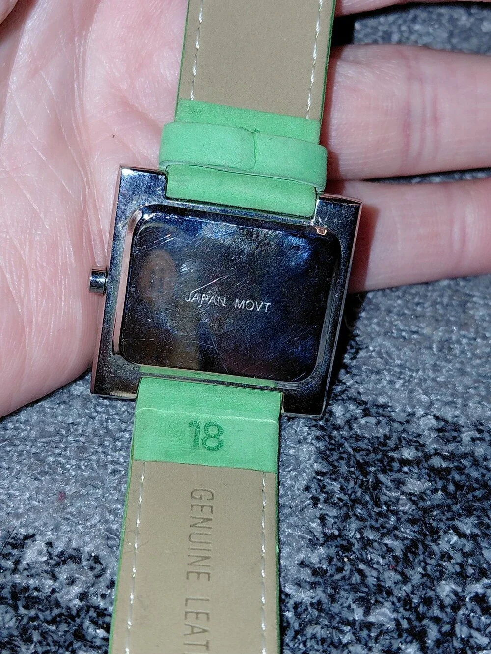 Vtg Pedre Rainbow Stripe Watch Green Genuine Leather Suede Strap Y2K Retro CC